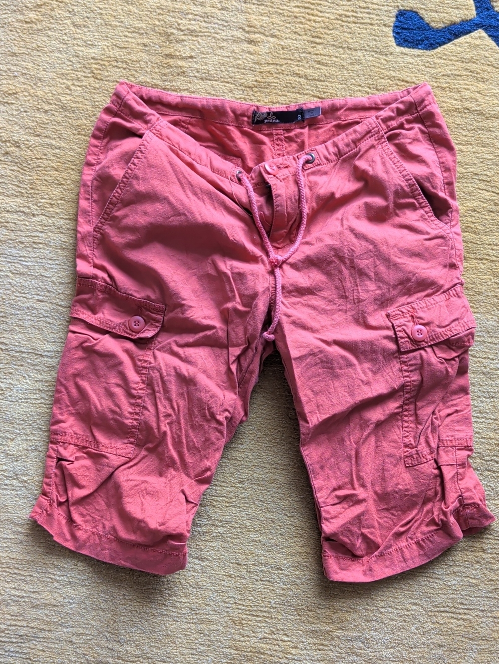 Prana Coral Pink Cargo Bermuda Shorts